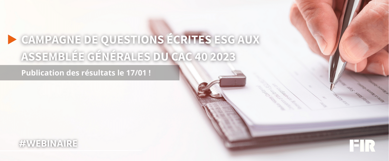 Présentation des résultats à la campagne de QE ESG au CAC 40 2023