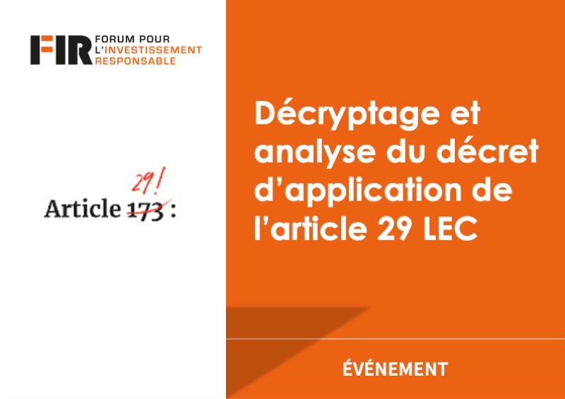 Webinaire : décryptage et analyse du décret d'application de l'article 29 LEC