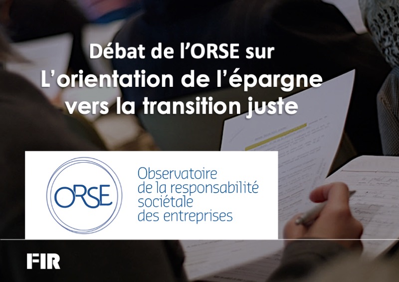 Signature d'une tribune : Orienter l'épargne vers la transition juste