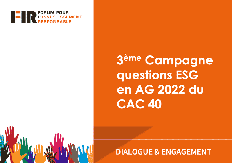 3ème campagne de questions écrites ESG aux assemblées générales du CAC 40