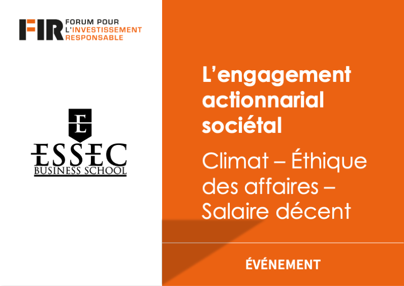 Webinaire FIR – ESSEC : L’engagement actionnarial sociétal