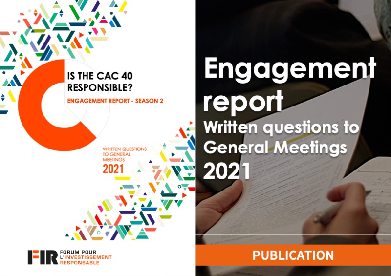 Rapport d'engagement sur les questions ESG en AG 2021 - version anglaise