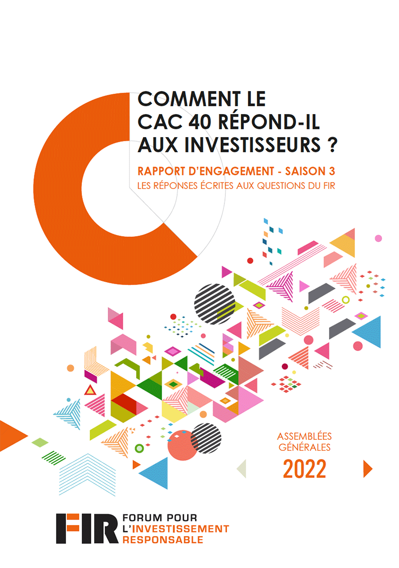 Comment le CAC 40 répond-il aux investisseurs ? | 2023 - Les réponses écrites aux questions du FIR - AG 2022