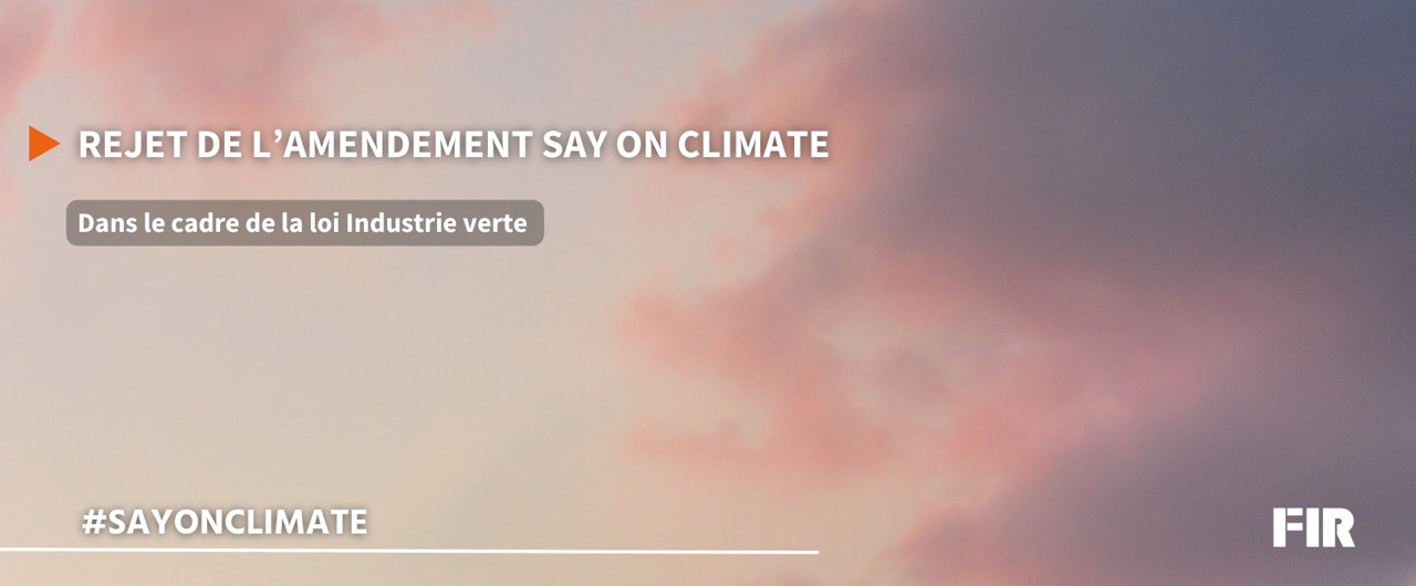 Rejet de l'amendement Say on Climate