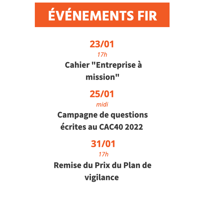 Événements FIR janvier 2023