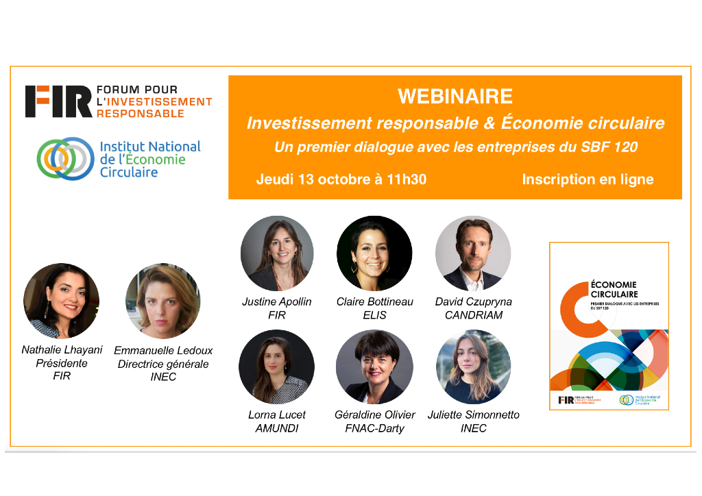 Webinaire sur l'économie circulaire en partenariat avec l'INEC