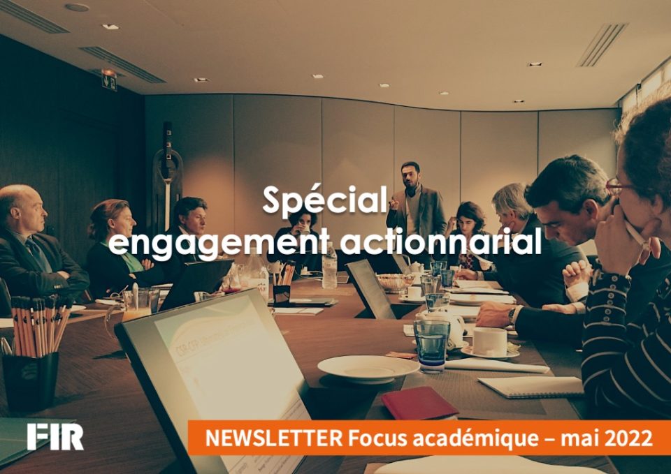 Focus académique – Spécial engagement actionnarial